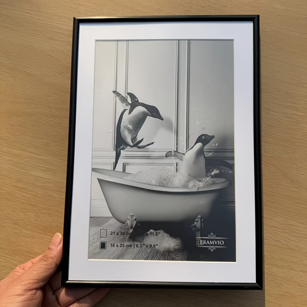 TEMU 1pc 13x18 15x20 20x25 21x30 30x40cm Picture Frame Black Simple Thin Aluminum Metal Photo Frame Vertical And Horizontal For Tabletop And Wall