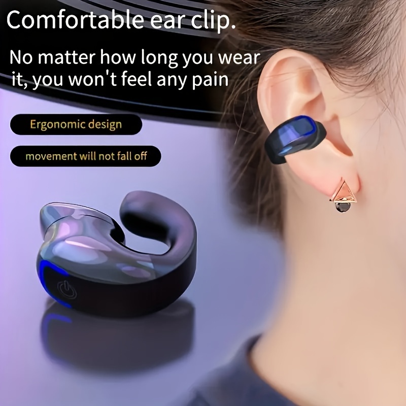 

Wireless Wireless Ear Clip Headphones - Open-ear Design, Rechargeable Lithium Polymer Battery