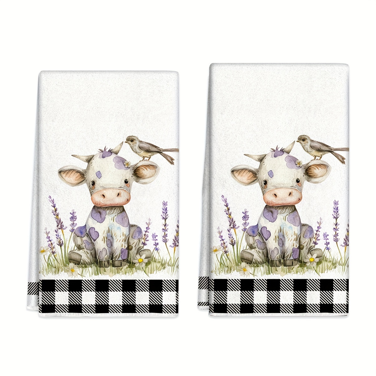 

2pcs, Hand Towel, Cute Cow Kitchen Decorative Dish Towels, Absorbent Cloth Tea Towels For Cooking, Baking, Housewarming Gifts, Cleaning Supplies, Bathroom Supplies