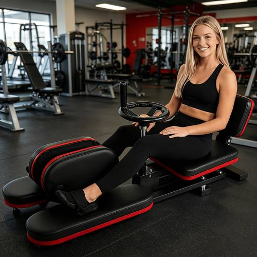 Black Steel Leg Stretcher Machine, 0-180 Adjustable Split Stretching Equipment for Home Gym