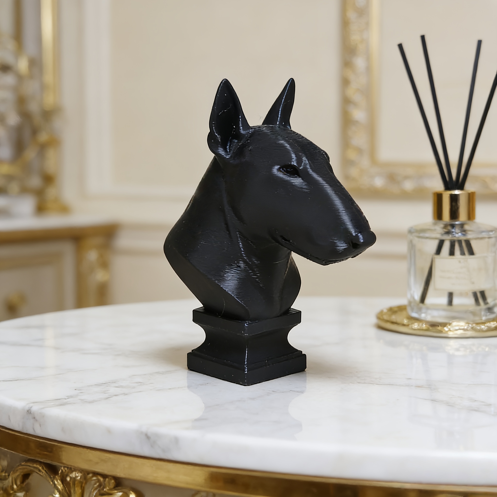 TEMU Bull Terrier Dog Head Bust Ornament, Recognizable When In , Living Rooms, Pet-themed Corners, Studies, Or Trendy Display Cabinets. It Home Decor
