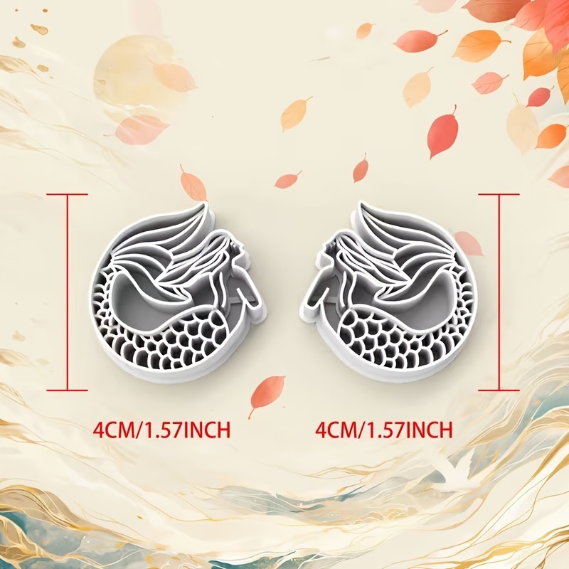TEMU 2 pièces Emporte-pièces en Bohème Sirène - Moule Creux pour Pâte Polymère avec Queue de Sirène et , Emporte-pièces de pour DIY, Design pour