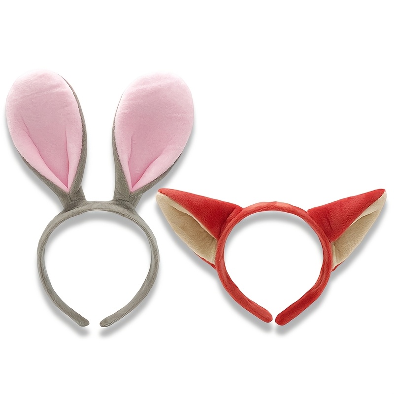 TEMU de zorro, pinza para el pelo con orejas de de dibujos animados, accesorio para la cabeza para fotos de pareja