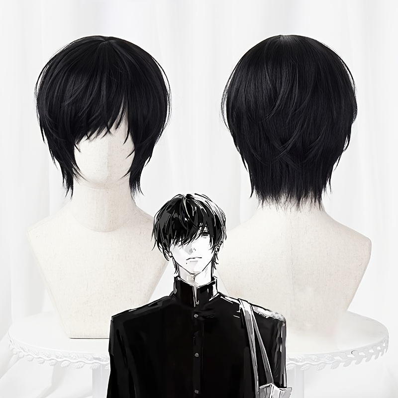 anime wig suitable everyone black short pigtails Temu Chile