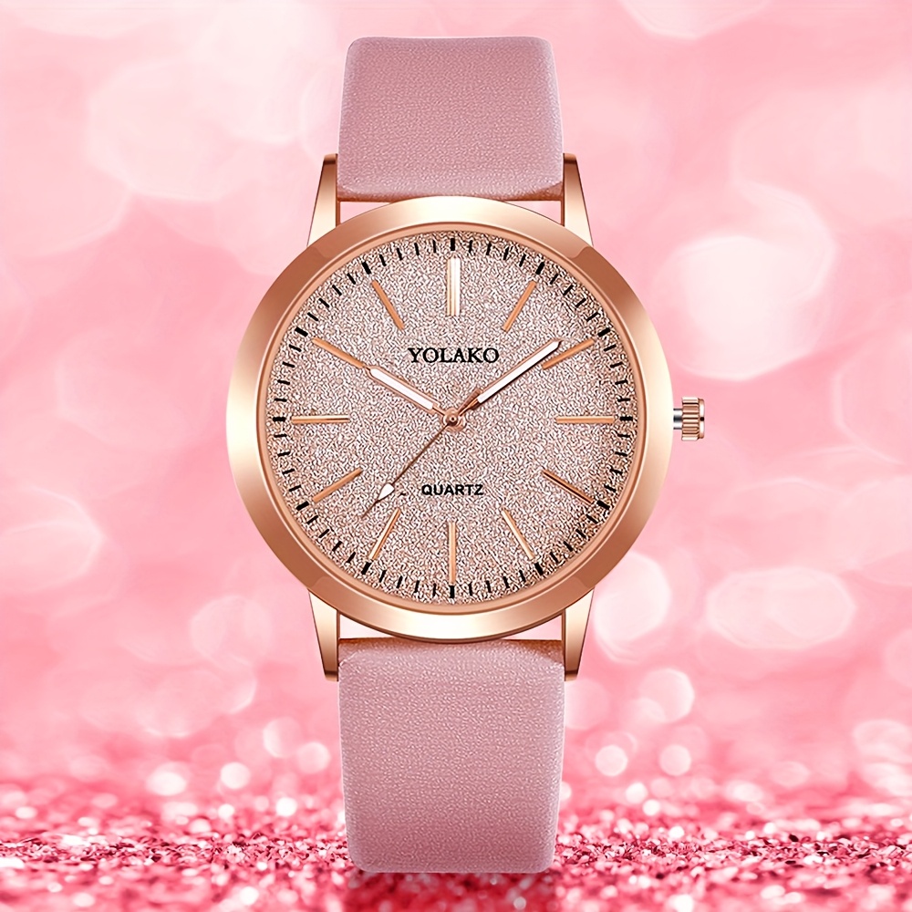 1pc Shaarms Women's Round Wristwatch With Pu Leather Strap - Quartz Movement Watch, Minimalist Wristwatch Suitable For Daily Wear, Casual & Office, Elegant Gift For Women (, Christmas, Thanksgiving)