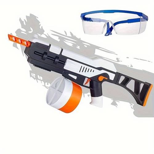 g36s electric gel blaster toy gun 7 4v high speed continuous fire dual manual auto mode safety eyewear magazine ideal for play white with accents usb charging perfect christmas gift bullets not included gun toy