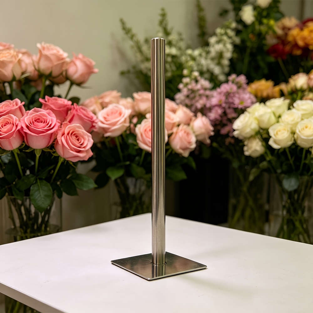 TEMU Stainless Steel Vase For Home Use, Suitable For Dried And , A Decorative Cylindrical Metal Vase Made Of High-end Stainless Steel, Ideal For