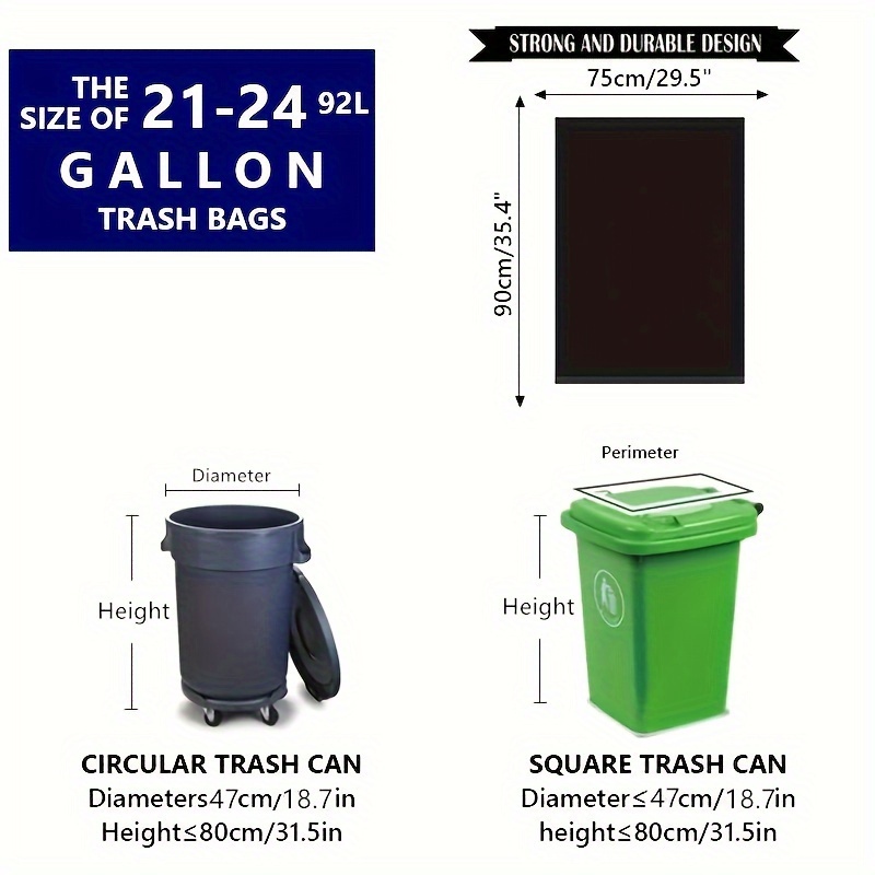 50 Bags 79.49 90.85 L Trash Bags Heavy Duty 1.14 Mil Size 74.93cm x89.92cm Bags Heavy Duty Black Garbage Bags Shopping Malls Disposable Bag