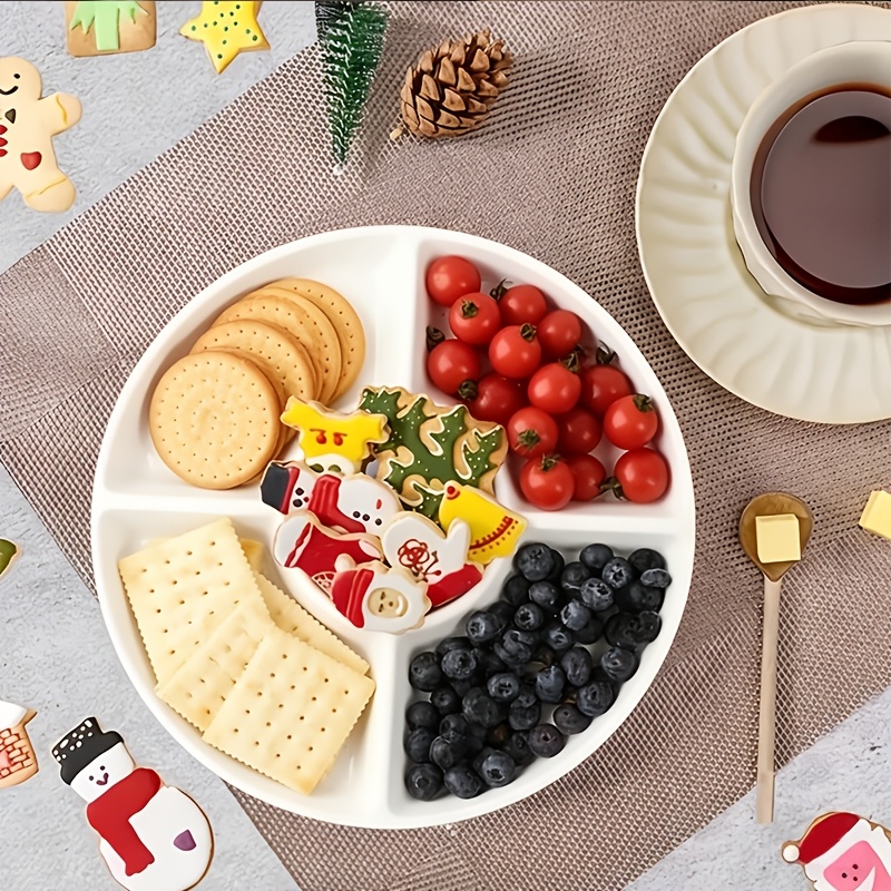 kreatives runder mehrfachfach-tablett, nuss-tablett, snack-tablett aus kunststoff, geteiltes süßigkeiten-tablett, dessert-tablett, obst-tablett,   für partys, küche und esszimmer, weihnachten, halloween-essential, küchen- und wohnzimmerdekoration