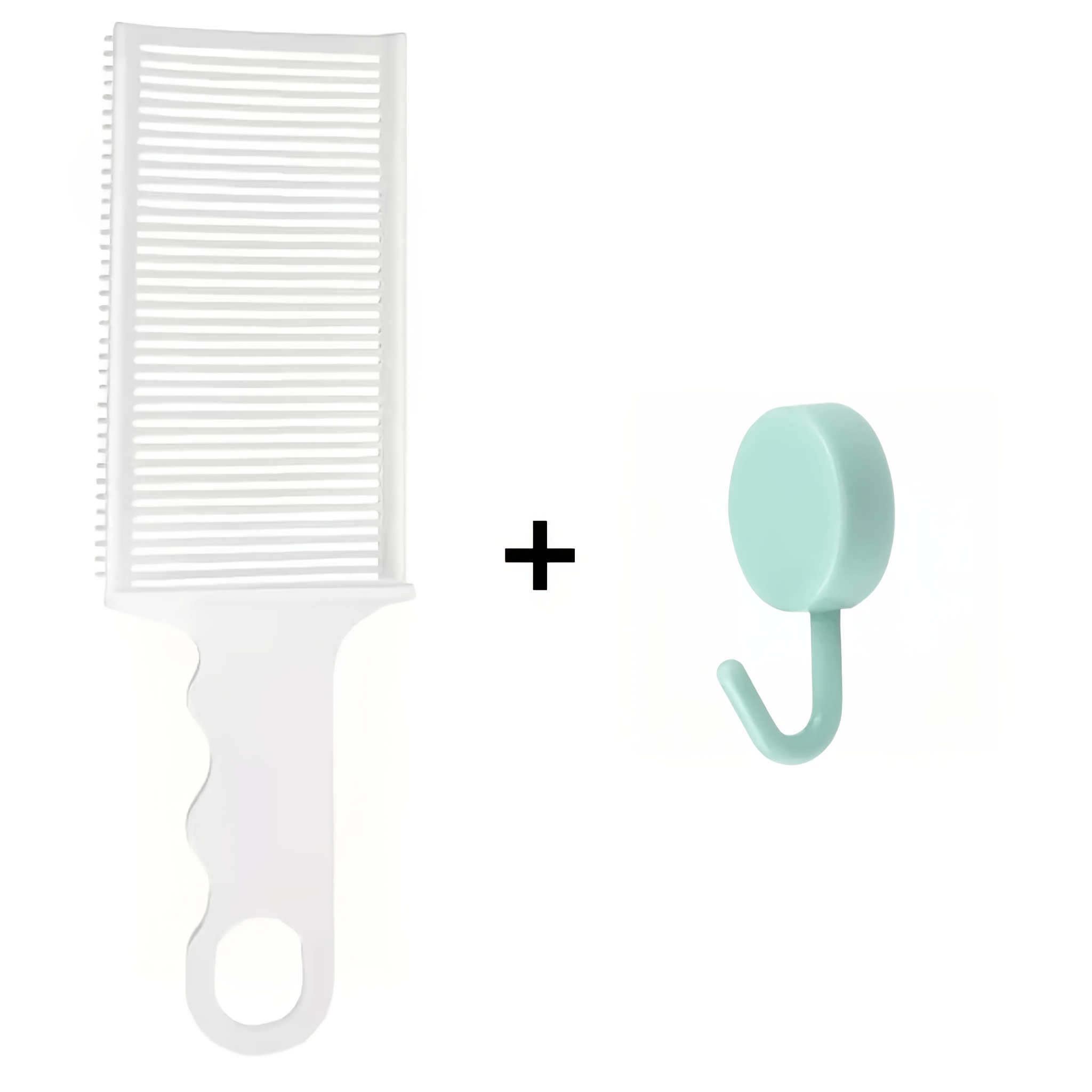 TEMU Ensemble 2pcs Peigne et Crochet Professionnel Coiffure Peigne Dégradé Coupe Dents Robustes Plastique Plat Haut Coiffure Peigne Homme Coiffure