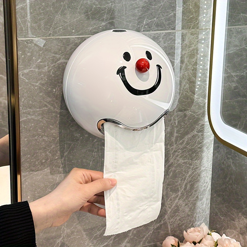 

Waterproof Wall-mounted Toilet Paper Holder - No-drill, Round Design For Bathroom Tissues