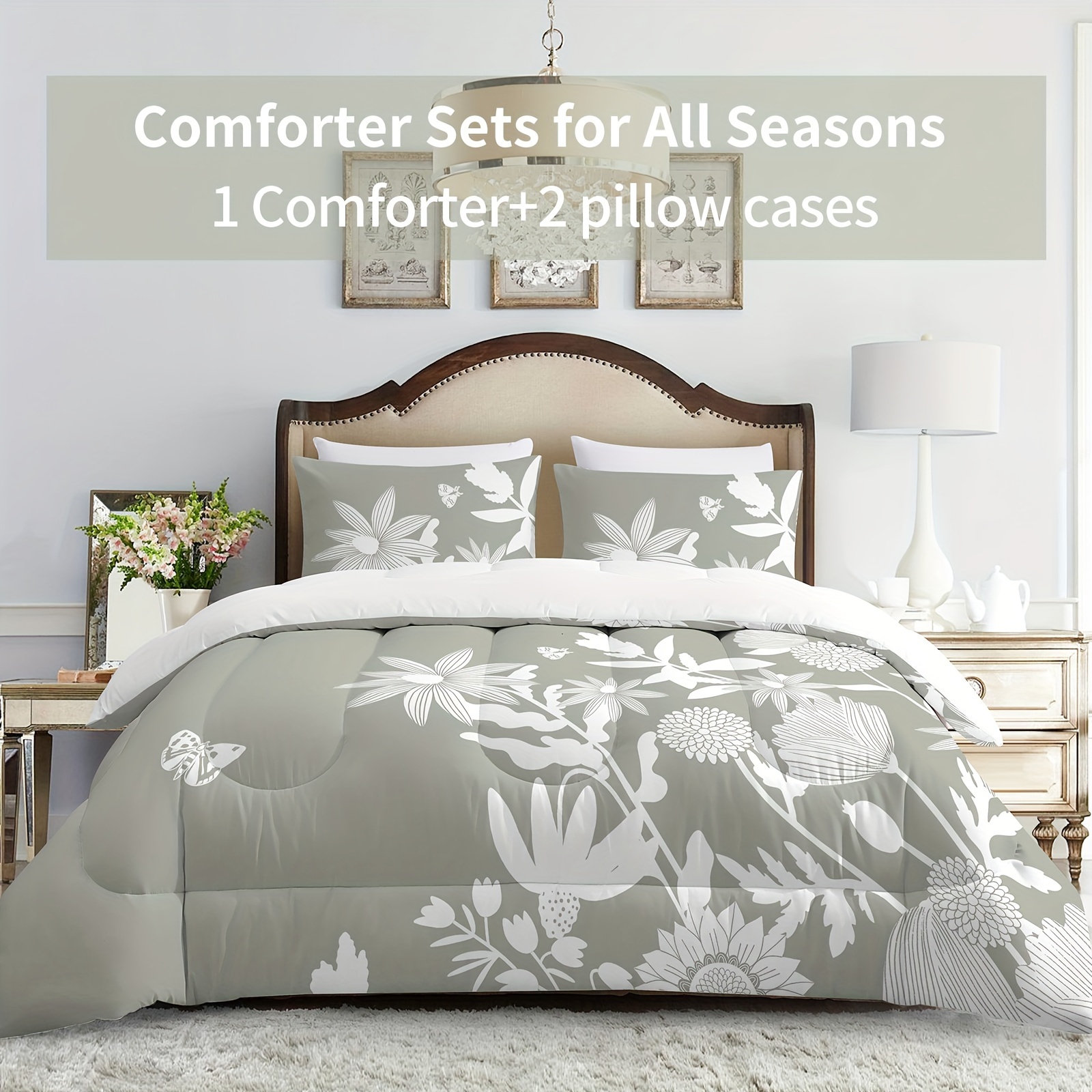 100% Polyester Comforter Set (1*comforter + 2*pillowcase - Temu