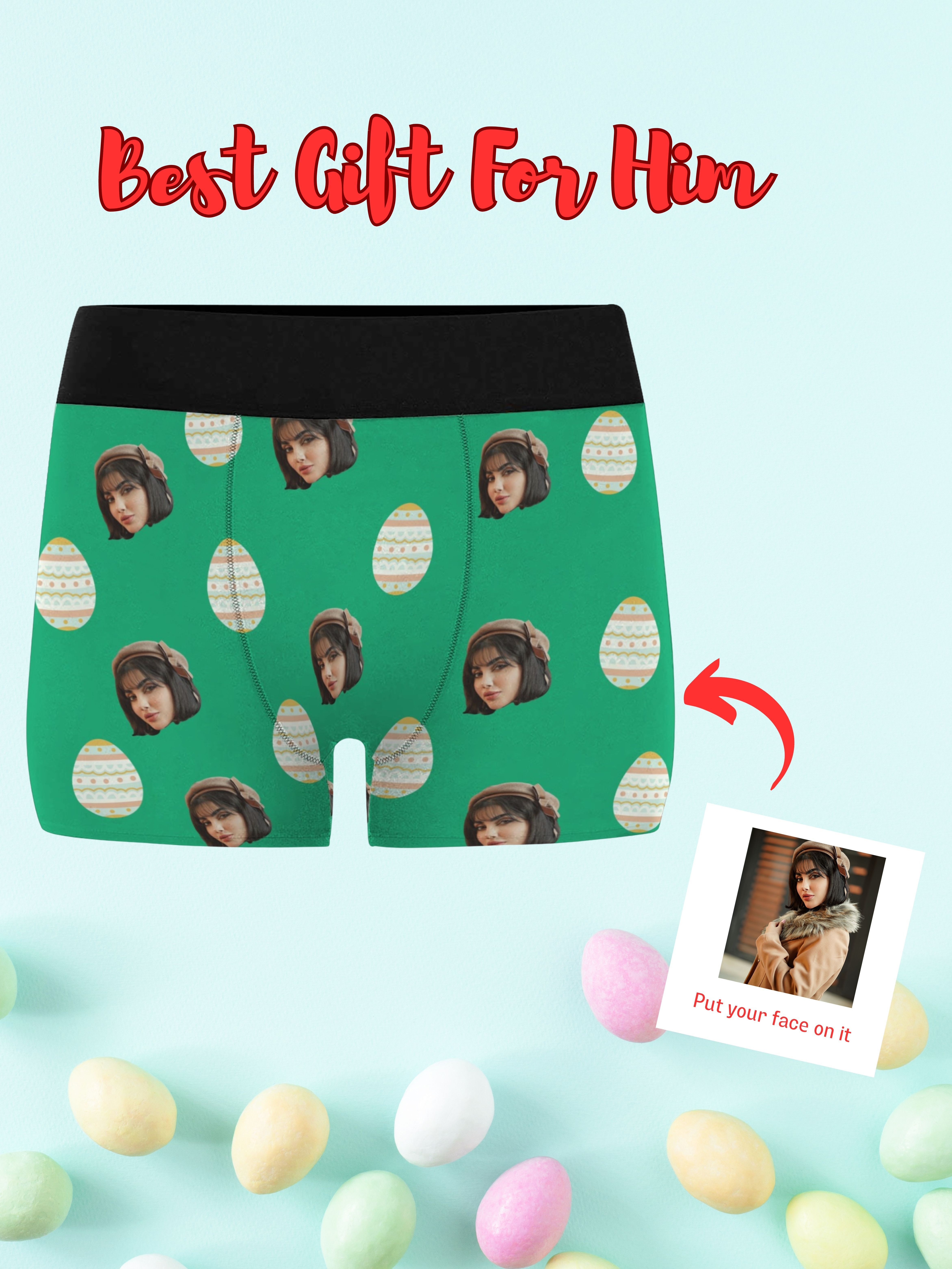 Personalize Boxers With Face, Custom Photo Man's Underwear, Gift