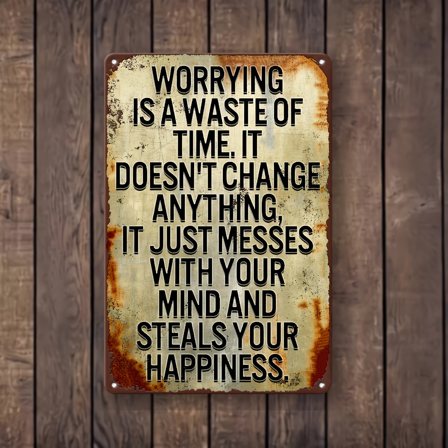 TEMU 1pc Panneau Suspendu en Bois Inspirant, Décoration Murale Rustique Vintage, Plaque de Motivation Humoristique, Convient pour Maison, Bar, Café,