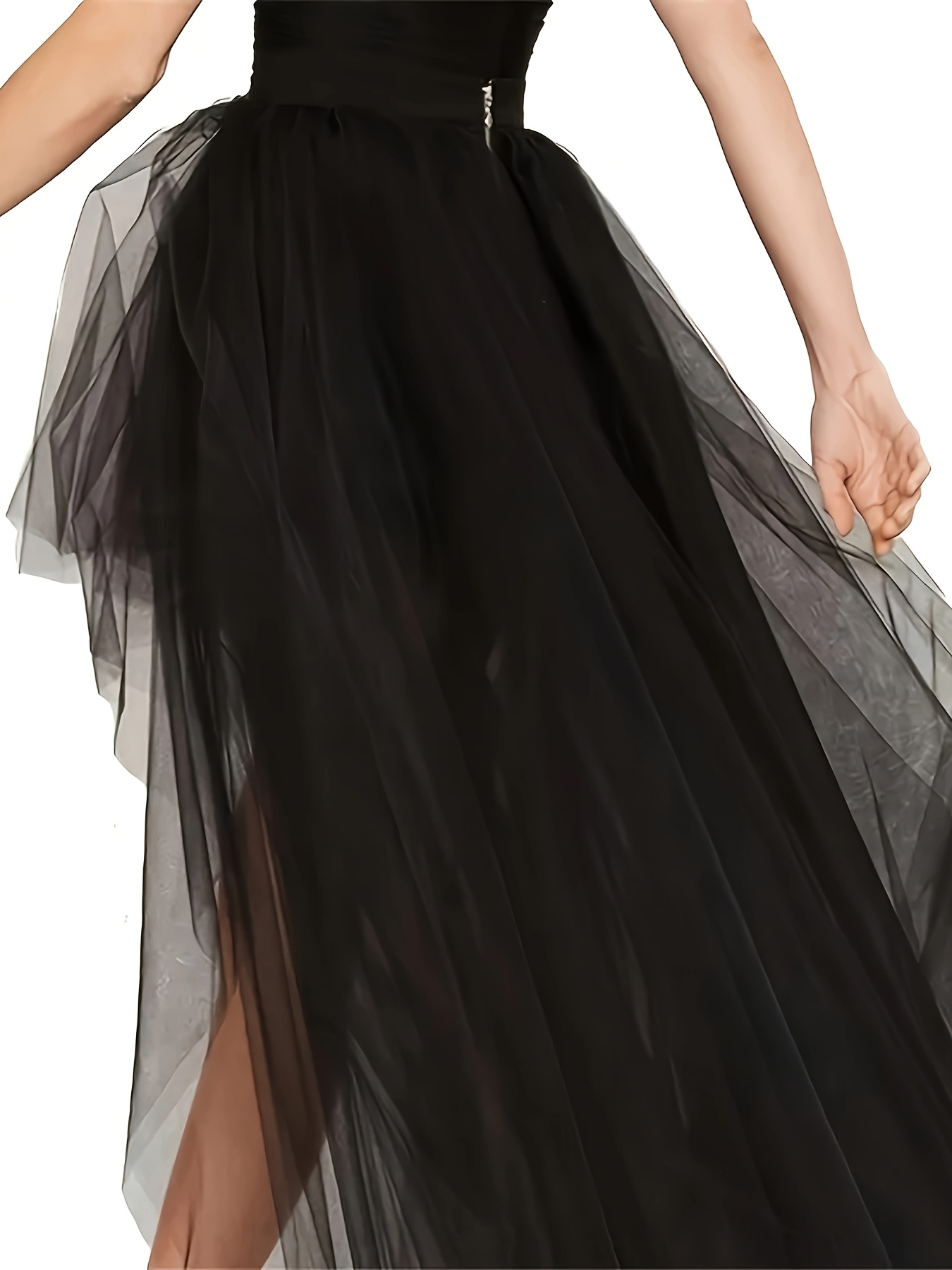 a black mesh dress women featuring a cute layered high Temu