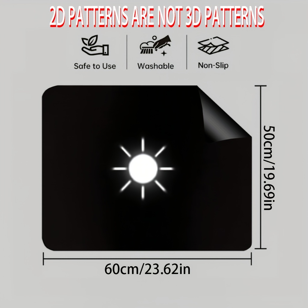 TEMU 1pc, Couverture de cuisinière plate bidimensionnelle, motif à , tapis de machine à café pour la protection du comptoir, couvre-plaque de