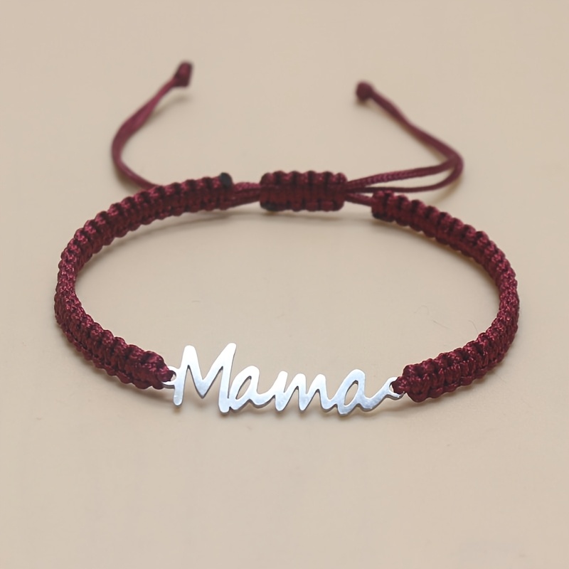 Fashion Stainless Steel "Mama" Bracelet, Adjustable Gift
