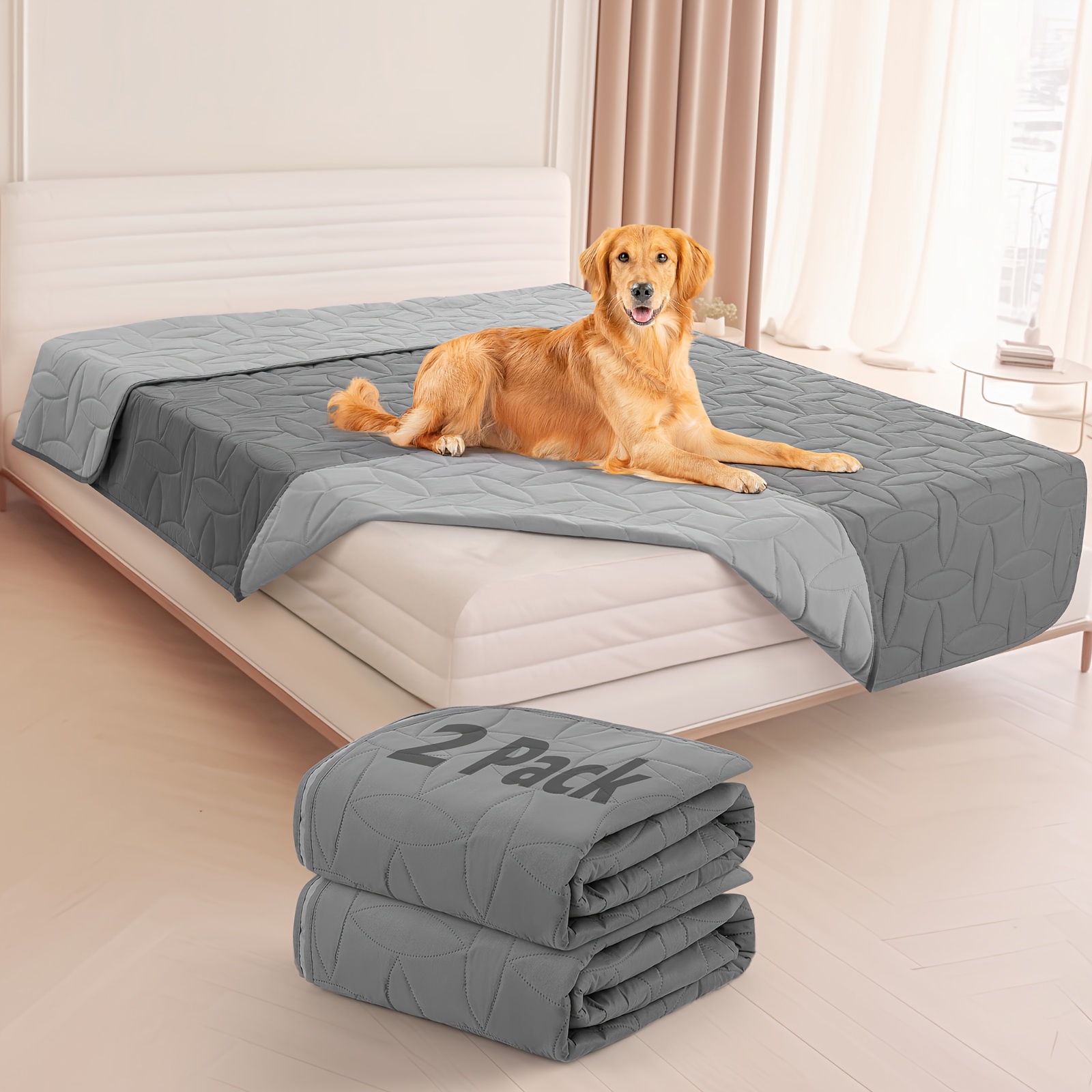 TEMU 1/2 Pack Dog Blanket, Reversible And Washable Pet Bed Covers, Protects Furniture, Couch, Bed, And Car From And Scratches, Soft And Cozy For Large Dogs And Puppies, Holiday Gifts.