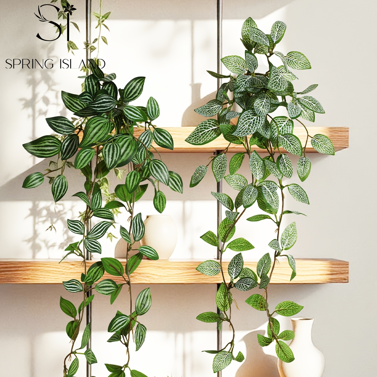 1pc artificial net vein leaf vine simulation plant hanging     white vein pepper grass hanging grass   inchplant peperomia fittonia   material material wholesale artificial flower simulation plant