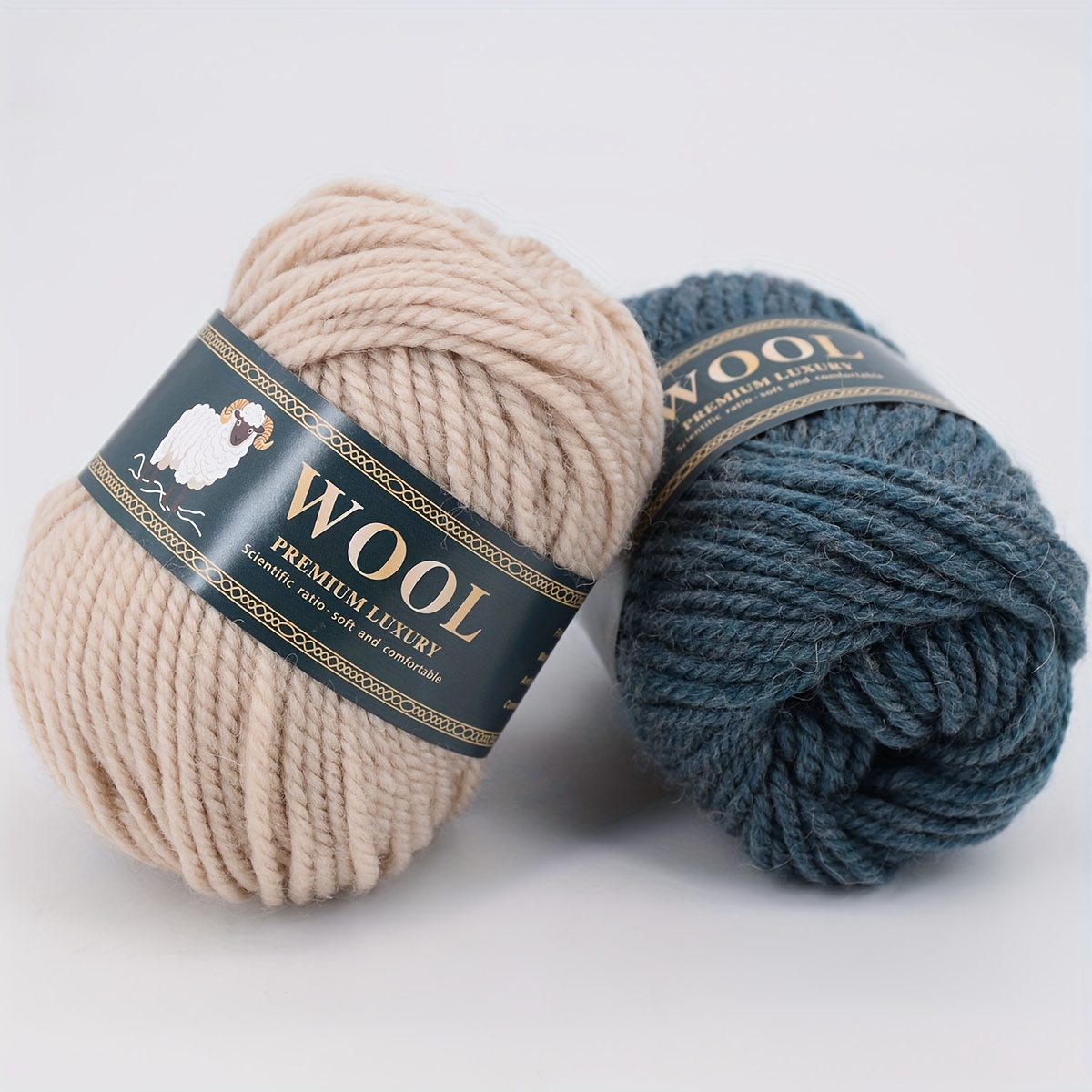 6pcs chunky yarn - heavyweight 300 .58oz (92% wool) anti-pilling fiber, extra thick for knitting, crocheting, sweaters, hats, scarves, pants - luxury crafting yarn in beige, brown, blue, gray, black, - ideal for winter projects & gifts,  , soft texture,  , craft supplies, gift  , knitting supplies, stylish knitwear,   wool, woolen yarn, craft enthusiasts 0