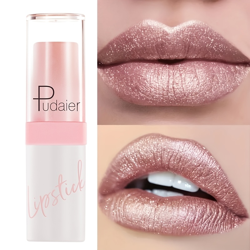 1pc Shimmering Lipstick - Waterproof, Long-lasting Shimmer Lip Gloss, Waterproof Lipstick, Universal Luminous Effect, Easy To Apply, Perfect For Christmas, Parties And Occasions