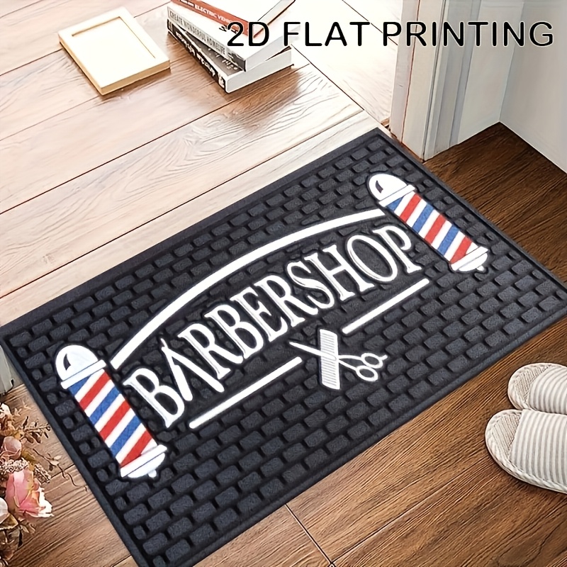 TEMU Doormat 1pc Hairdresser Theme Design Printed Floor Mat, Suitable For Doorway, Entrance, Hallway, Bathroom, Living Room, Bedroom, And Office -