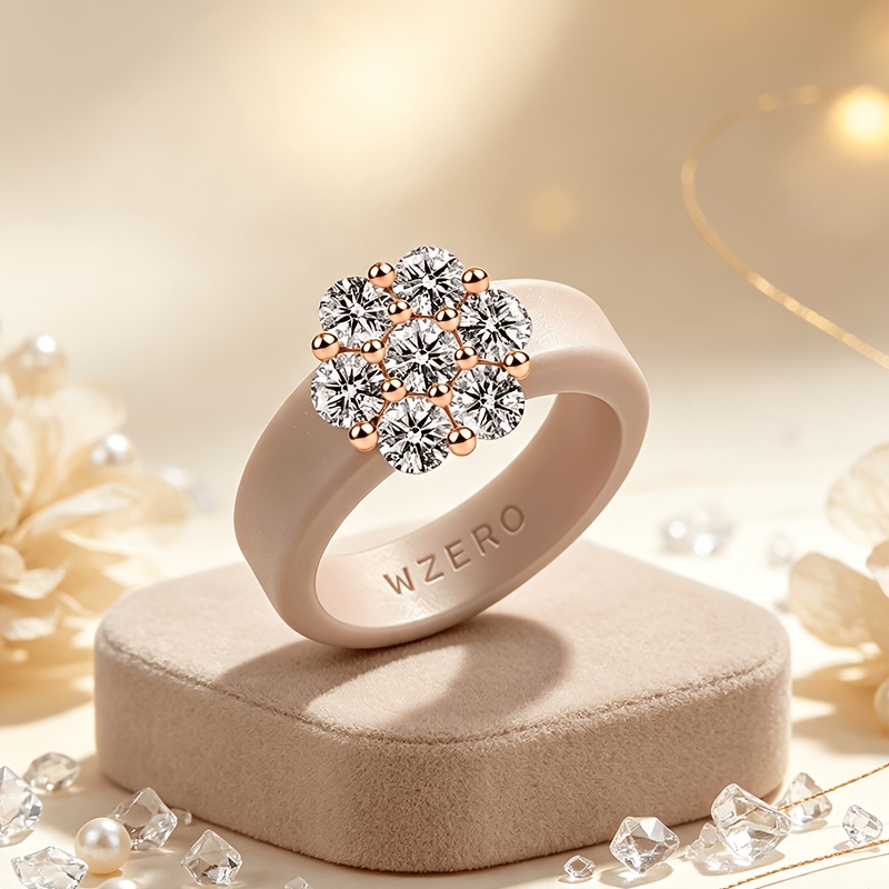 Women's Floral Cluster-set Silicone Wedding Ring