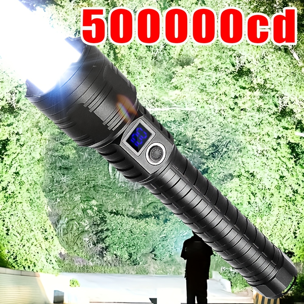 most powerful flashlight high power rechargeable flashlight portable   flashlight built in high capacity battery   of   suitable for outdoor work fishing hunting etc