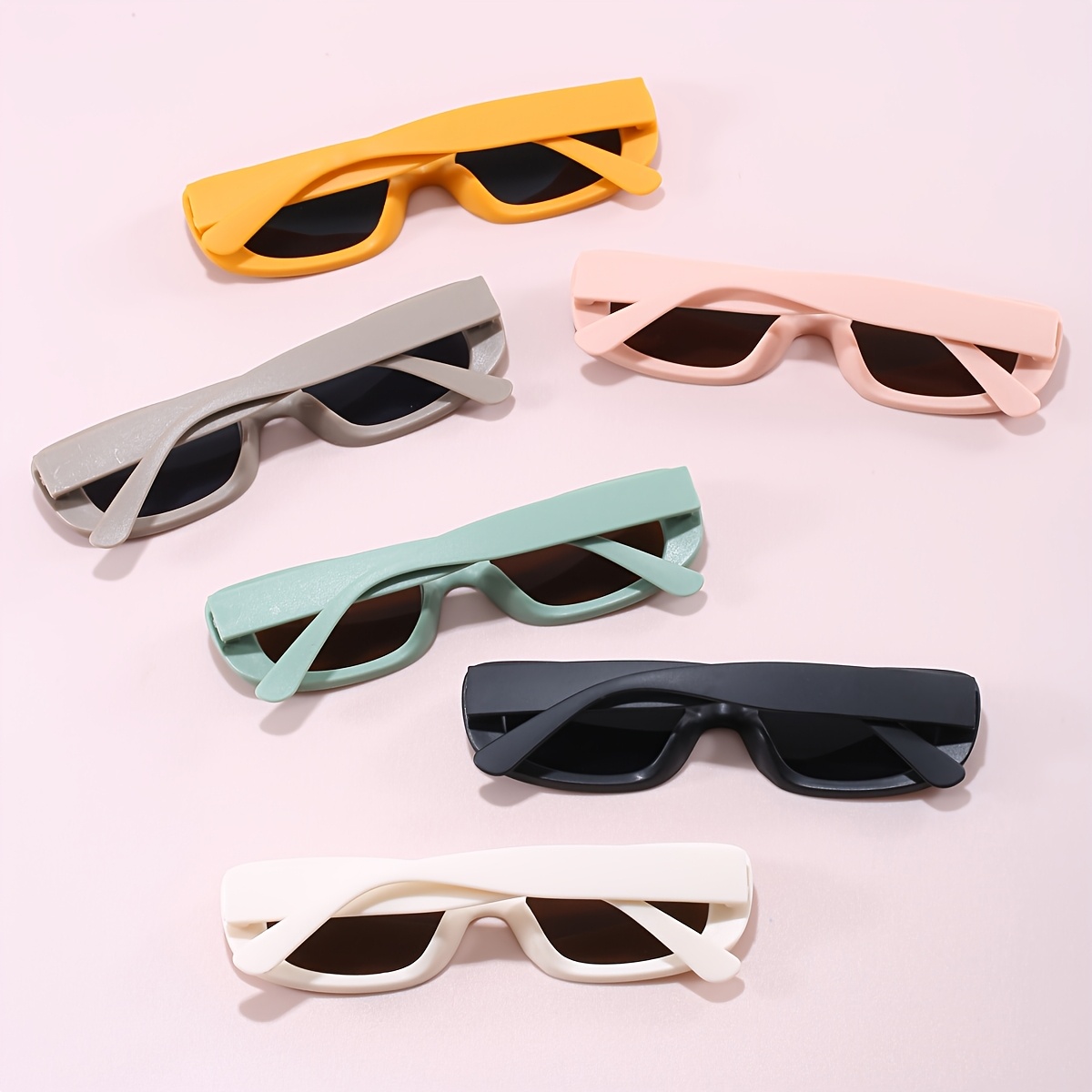 Stylish Square Frame Sunglasses - 6 Pairs 6 pairs color blocking sunglasses new sunglasses trendy  main image 3