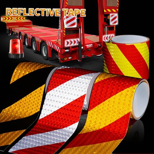 item picture 1 roll 10cm 3 94inch engineer grade high visibility reflective tape heavy duty multi color red yellow yellow black red green for vehicles trucks buses trailers clothing road marking noodpakket