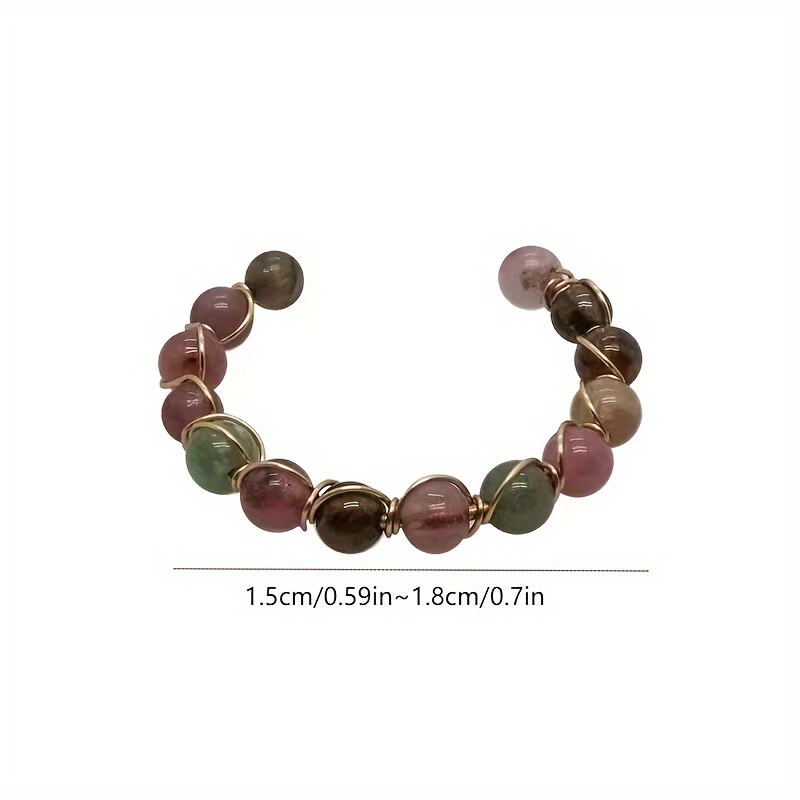 Women's Rainbow Gemstone Ocean Style Open Ring