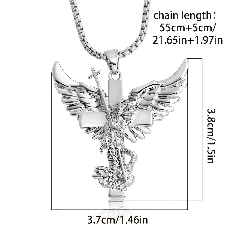 925 Silver 18k Gold Plated Men's Necklace Cross Necklace Hypoallergenic Everyday Versatile Low-key Christmas Valentine's Day Holiday Gift Exquisite Gift Box Packaging Local Warehouse
