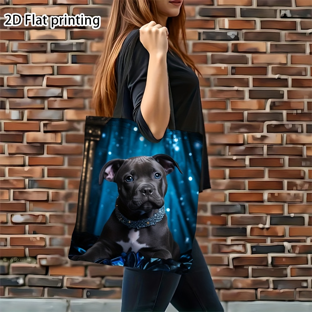 TEMU 1pc Of 2d Flat, Double-sided Printed Canvas Tote Bag, Shopping And Halloween , Glam Design, Model Re2lu11gwd1381