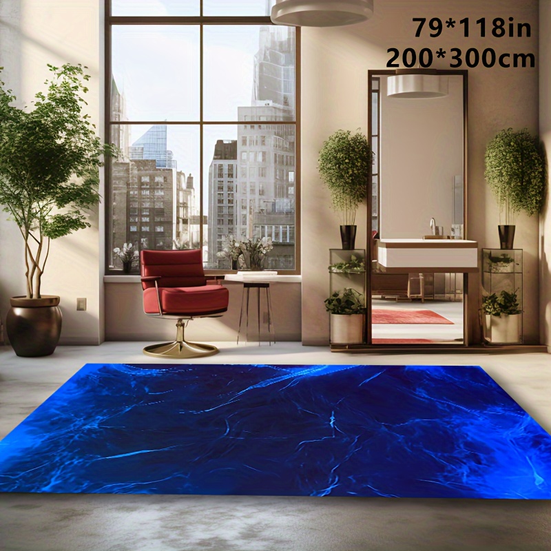 

1pc Blue Light Halo Pattern Home Decoration Carpet Non-slip Mat Floor Mat, Non-slip No-fall Cushioning, Suitable For Living Room Bathroom Kitchen Bedroom Coffee Shop Mall, Entrance Rug