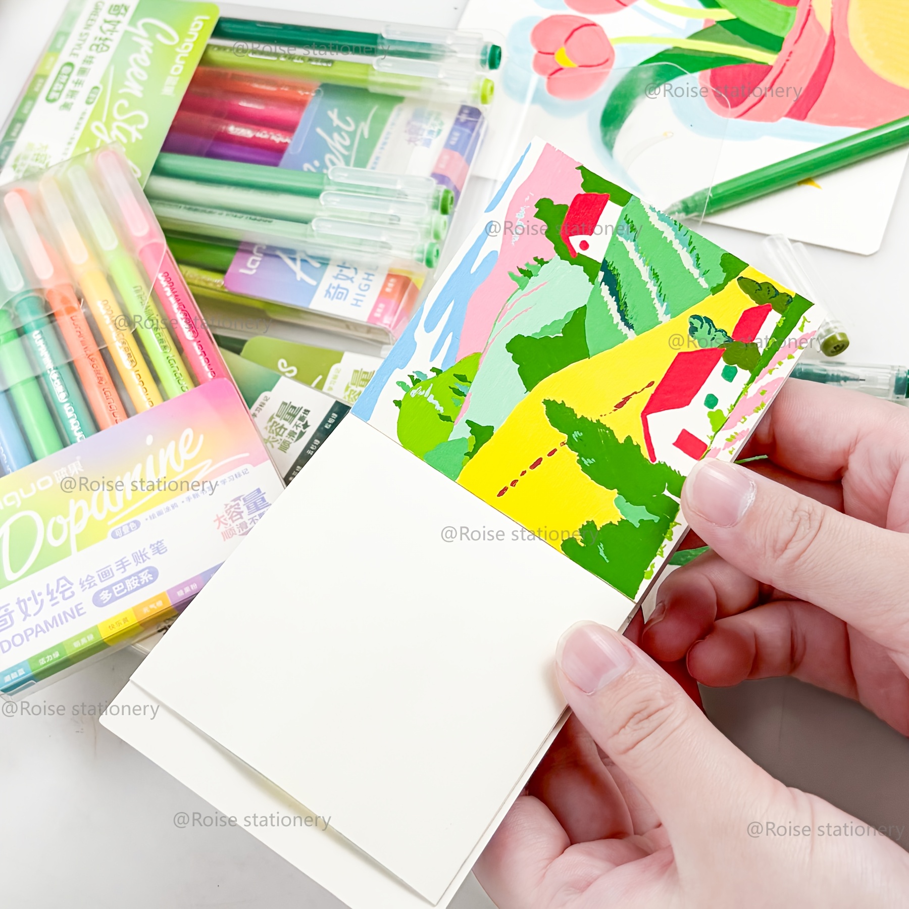 LANGUO 254-Piece Colored Gel Pens Set with 2 Drawing Books