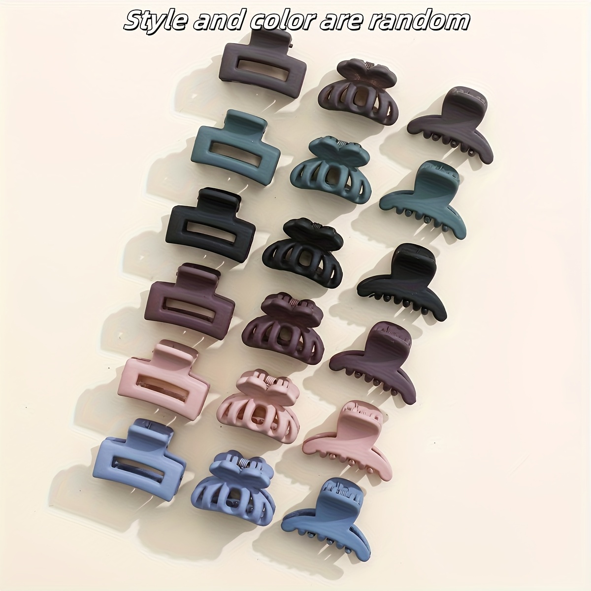 Image of 18pcs Easy Matte Small Hair Claw Clip Solid Color Non-slip Grip Hair Jaw Clip For Thick Hair Additions(random Color)