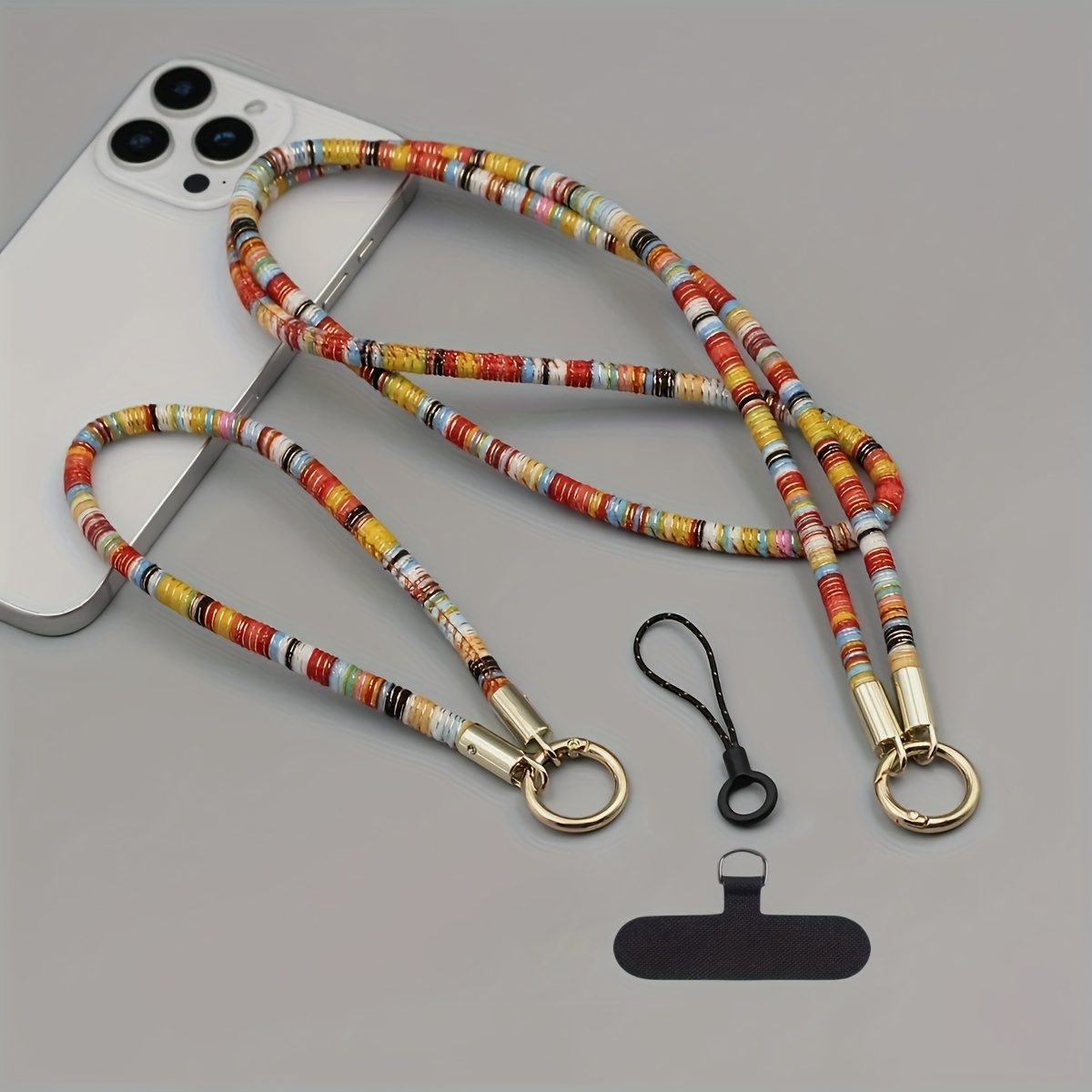 E-shop Hochwertiges Handy-Lanyard aus Samtmaterial, Lange Schnur 95cm/37,4in + Kurze Schnur 30cm/11,81in, Zwei Verbindbar Abnehmbar, Als