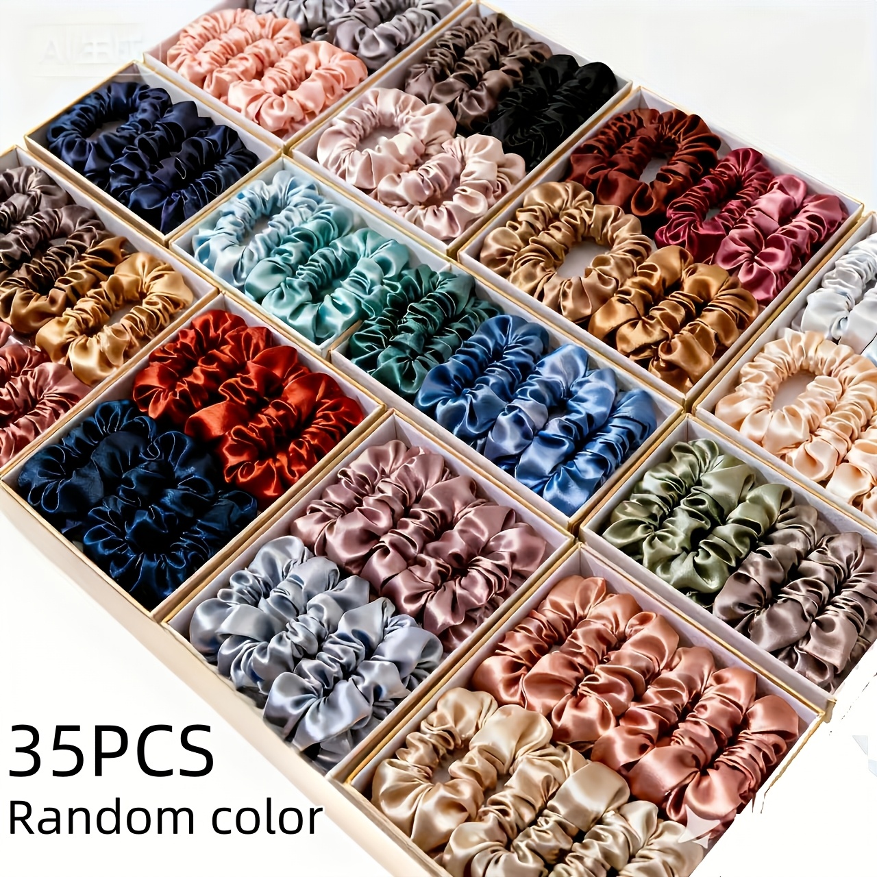 TEMU 35pcs Multicolor Exquisite Spiral Hair Ties, Versatile Decorative Hair Bands As Gifts, Random Color, Suitable For Daily Outfit Styling,