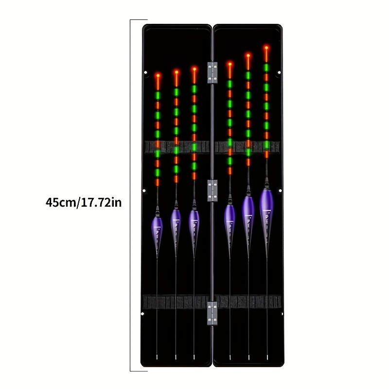 TEMU 6pcs Set (6 Electronic Glow In The Dark Floats, Included Float Box), High Visibility, , Suitable For Fishing, Night Fishing Equipment, Carp And