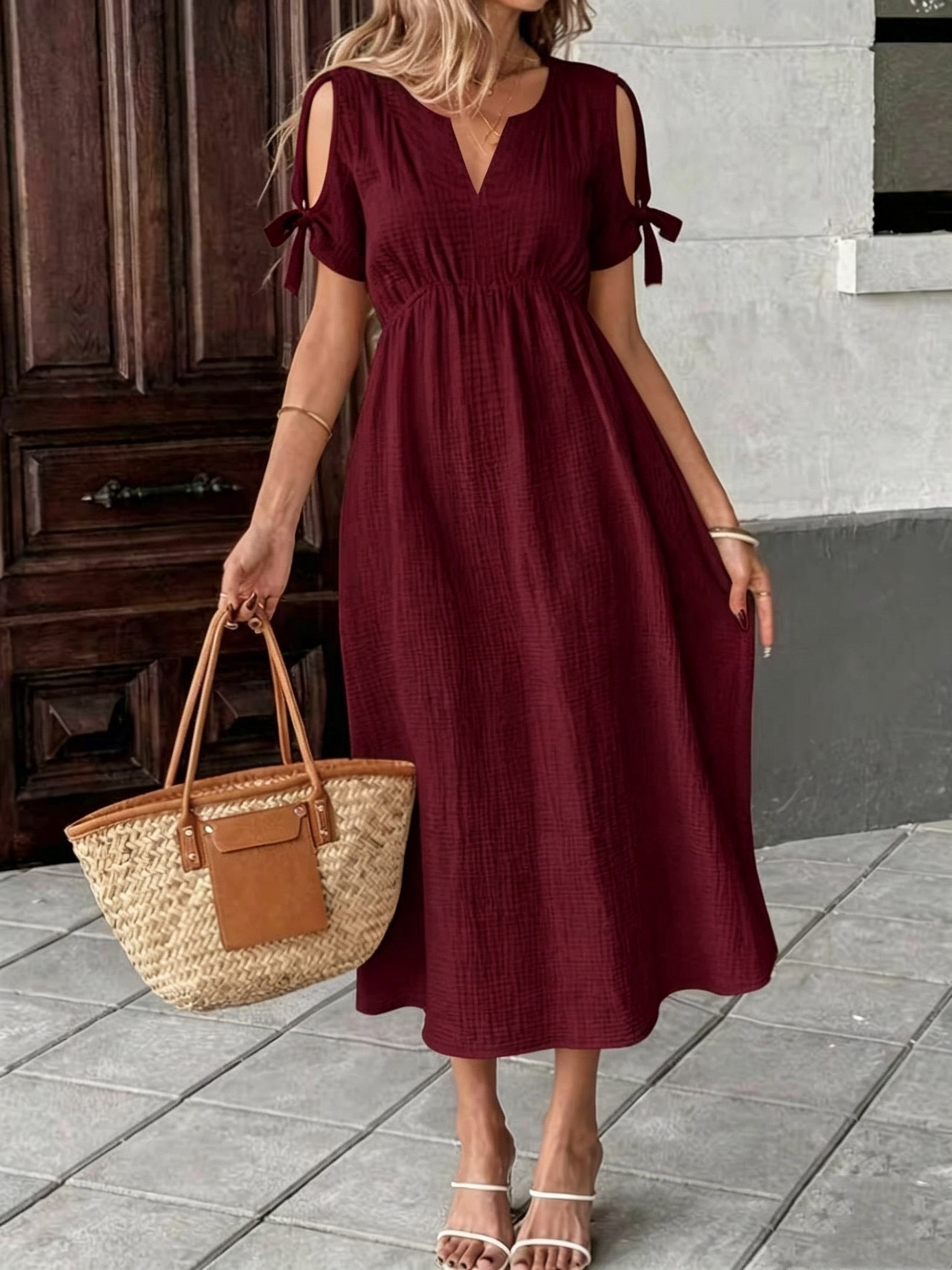 womens length dress bohemian style dress a line dress