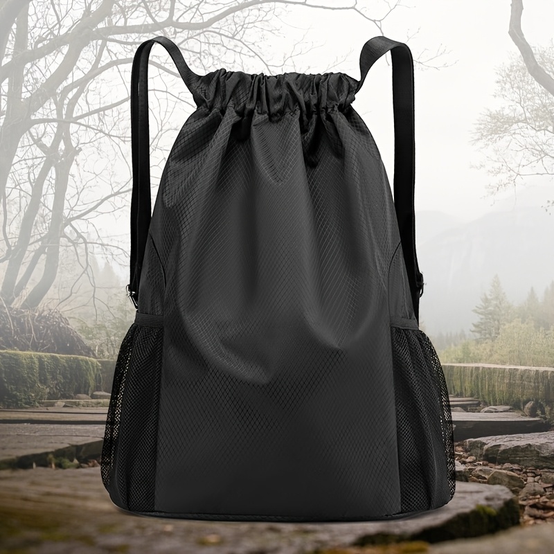 E-shop 32L Unisex Rucksack mit Kordelzug – Sporttasche mit großem Fassungsvermögen, seitlichen Netz-, verstellbaren Schultergurten & Softshell-Design,