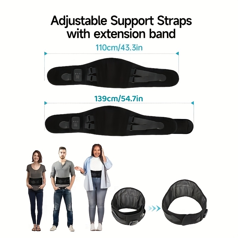 Wireless Heated Massage Belt with Lumbar Support, 3 Heating Modes