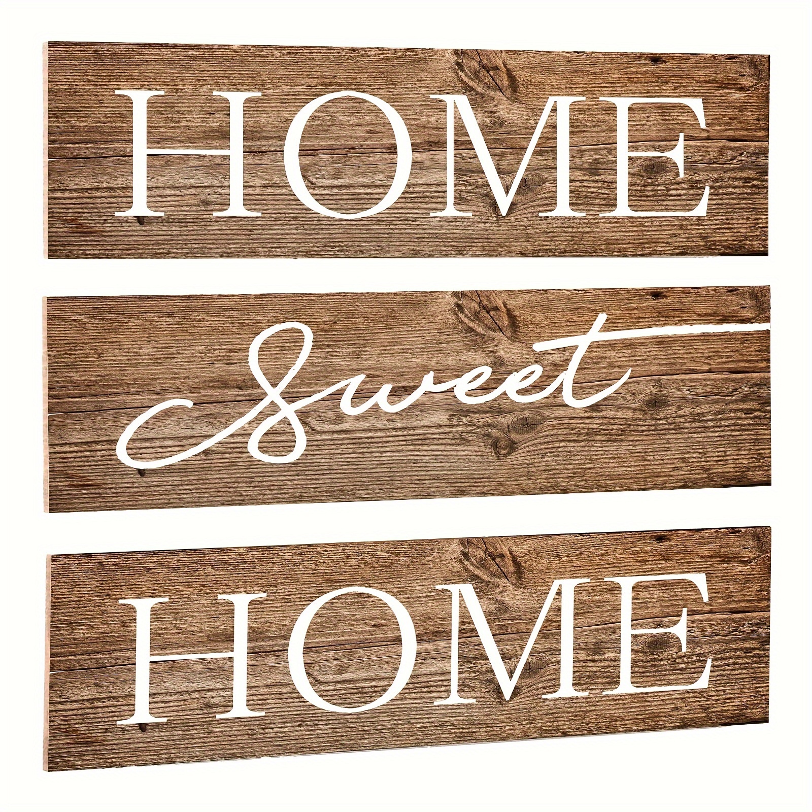 

3pcs, Rustic Wood Wall Decor Sign Sweet Home Signs Wooden Hanging Wall Art Modern Farmhouse Wall Plaque For House Kitchen Bedroom Living Room Front Door Décor New Home Gifts (brown) 10*4inch/25*10cm