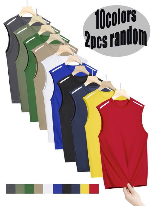 2 piezas , chaleco sin de malla transpirable de rápido para niños, camiseta deportiva de cuello para niño, estilo que absorbe la humedad y .