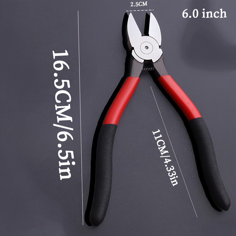 TEMU Pince à fil 5 pouces 6 pouces - Pince à couper les ressorts de 8 pouces, avec poignée rouge antidérapante, pour bijoux, artisanat, attachement,
