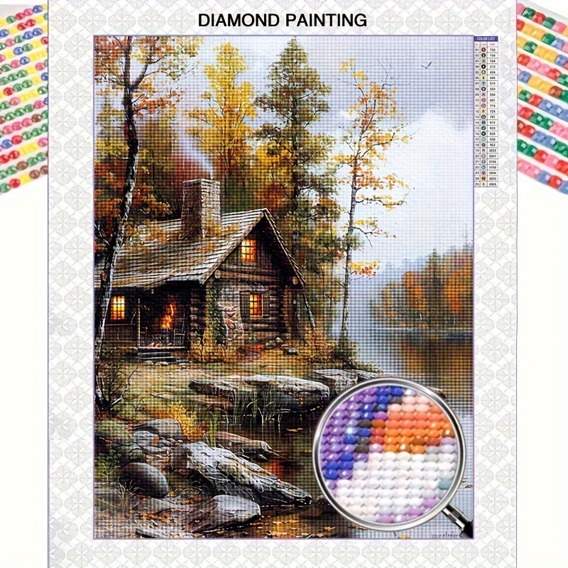 

Autumn Cabin Landscape Diamond Painting Kit 30x40cm - Round Full Drill Canvas Art With Complete Tools Set, Diy 5d Diamond Art Mosaic Craft For Home Wall Decor, Beginner Friendly, Frameless