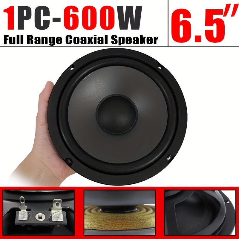 TEMU 1 Pack 6.5 Inch Tiltable Speaker 600w Max Audio Accessories Coaxial Loudspeakers, , Suitable For Dvd Players, Car Audio Systems Full Frequency