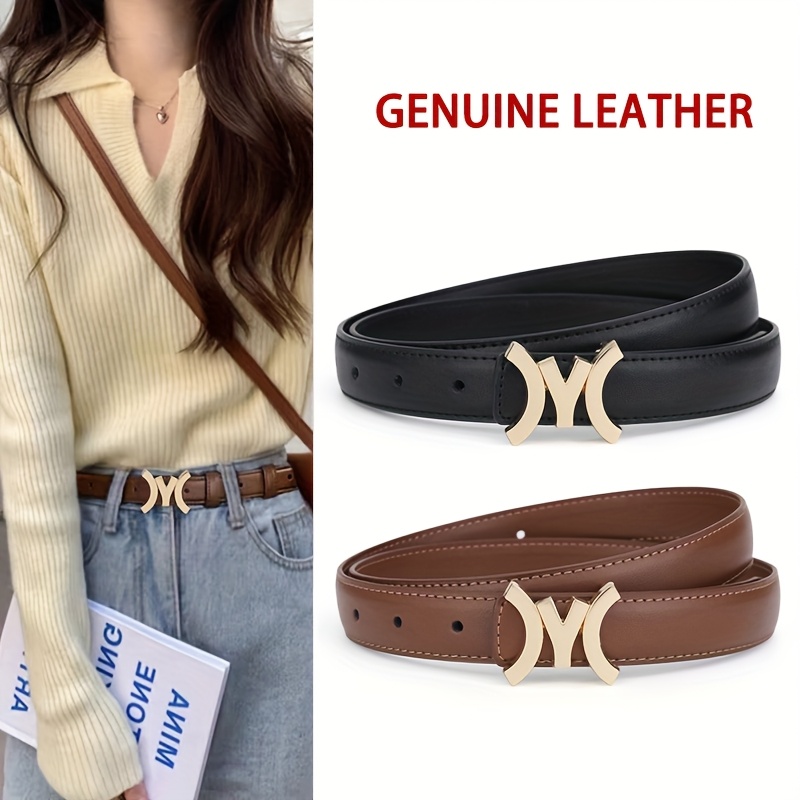 womens stylish letter belt reversible versatile leather belt  display picture 3