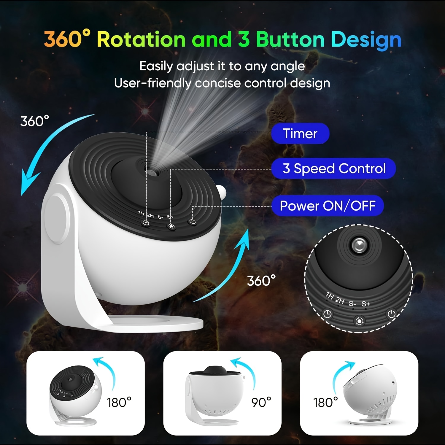 Galaxy Projector with Upgraded HD Star Projector Lens