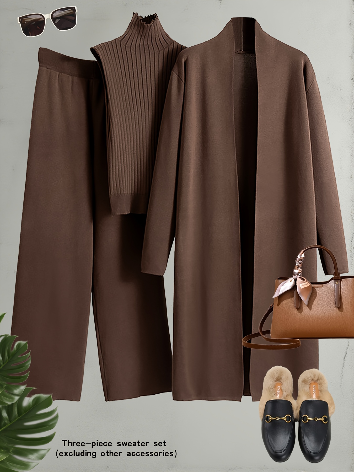 autumn and winter womens outfits multiple sets of womens sweaters for fall and winter solid color three piece sweater sets cardigan sweater outfits casual elegant womens ensembles popular   koreans top and   sets Product details 4